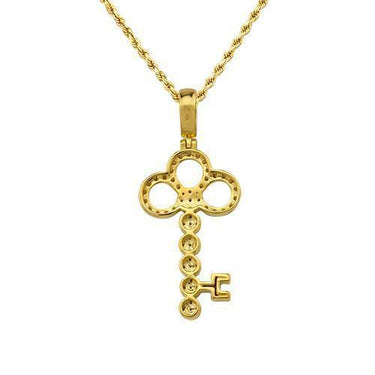 Yellow Diamond Key Pendant in 14k Yellow Gold 1.15 Ctw